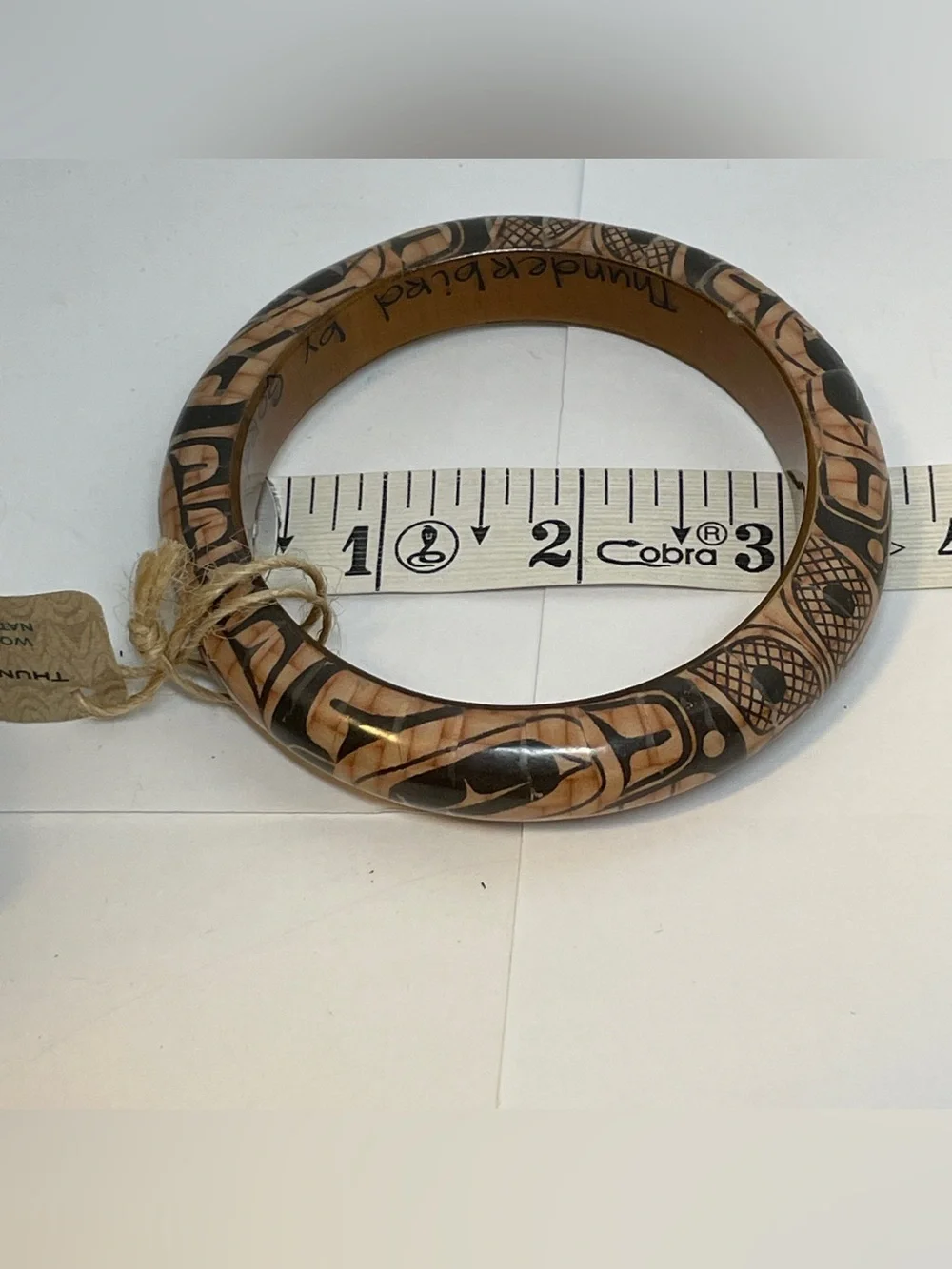 Haida Thunderbird Wood Bangle Bracelet by Gordon White Native Accents Signed NEW